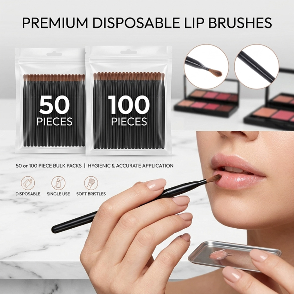 Makeup Beauty Set - Ensemble de pinceaux à lèvres jetables,