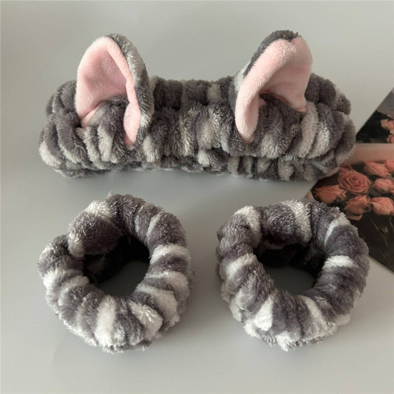 Makeup Beauty Set - 3 pièces/ensemble mignon chat oreille imprimé