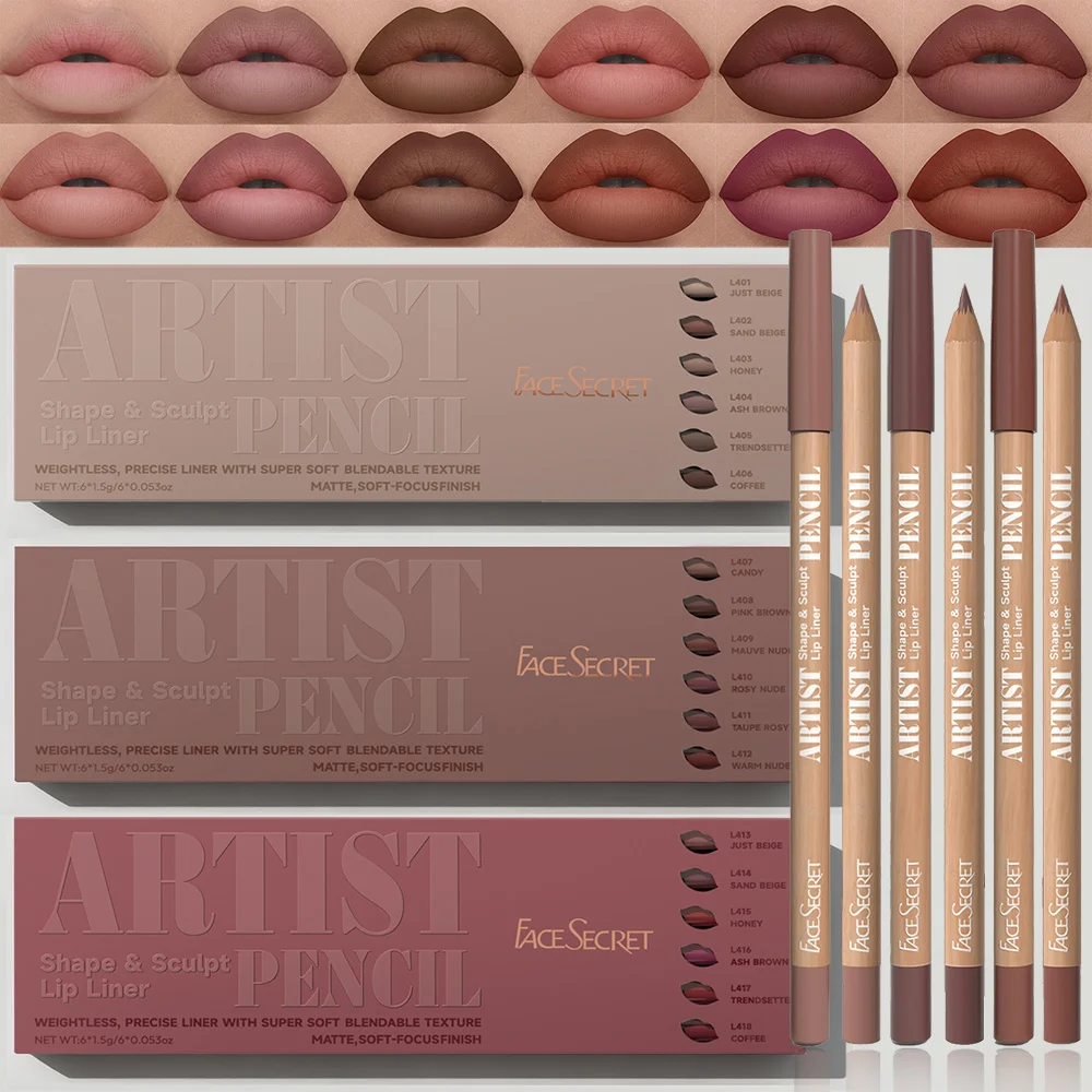 Lip Liner Pencil - 6 pièces ensemble artiste visage Secret