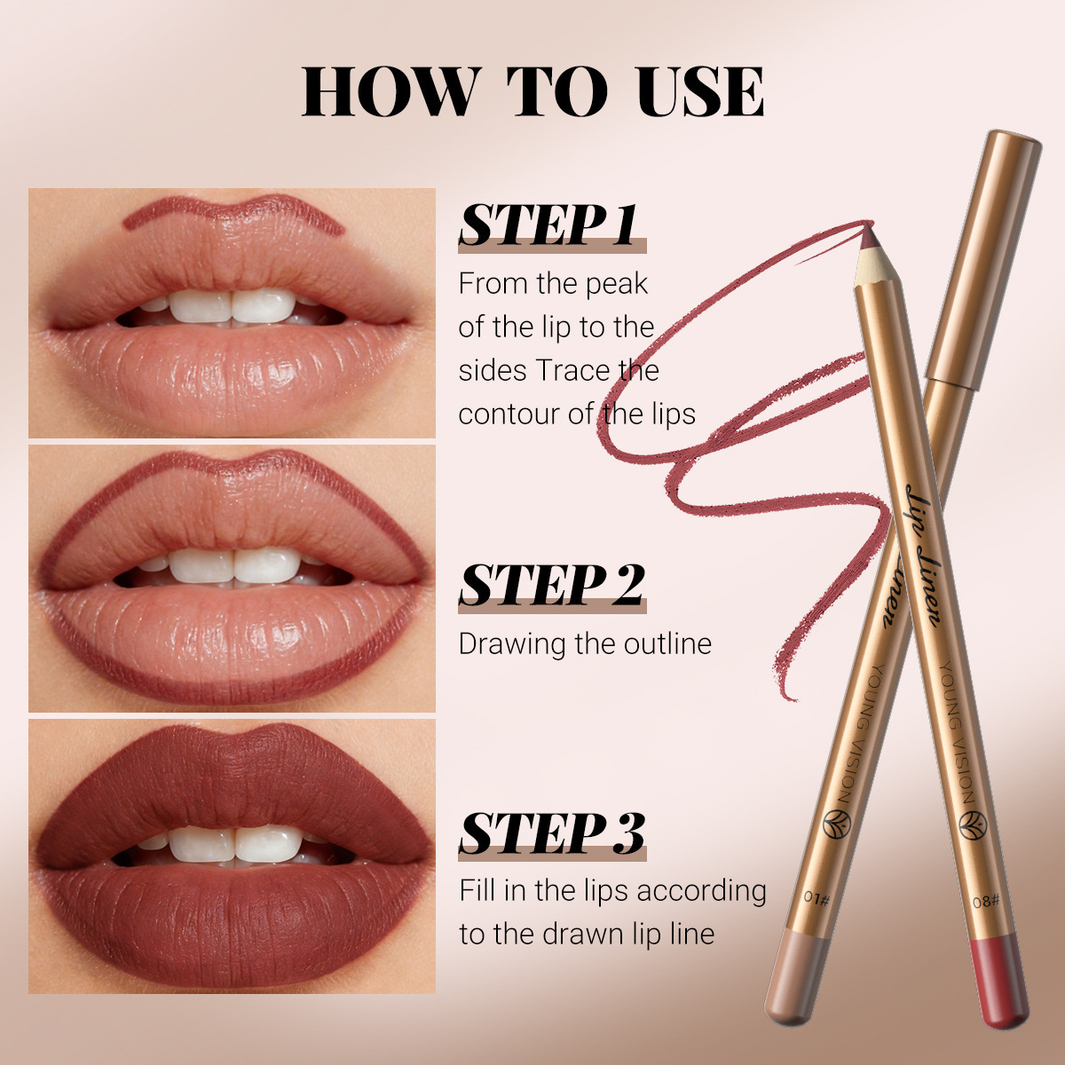 Ensemble de crayons à lèvres e - Lip Liner Pencil avis et prix